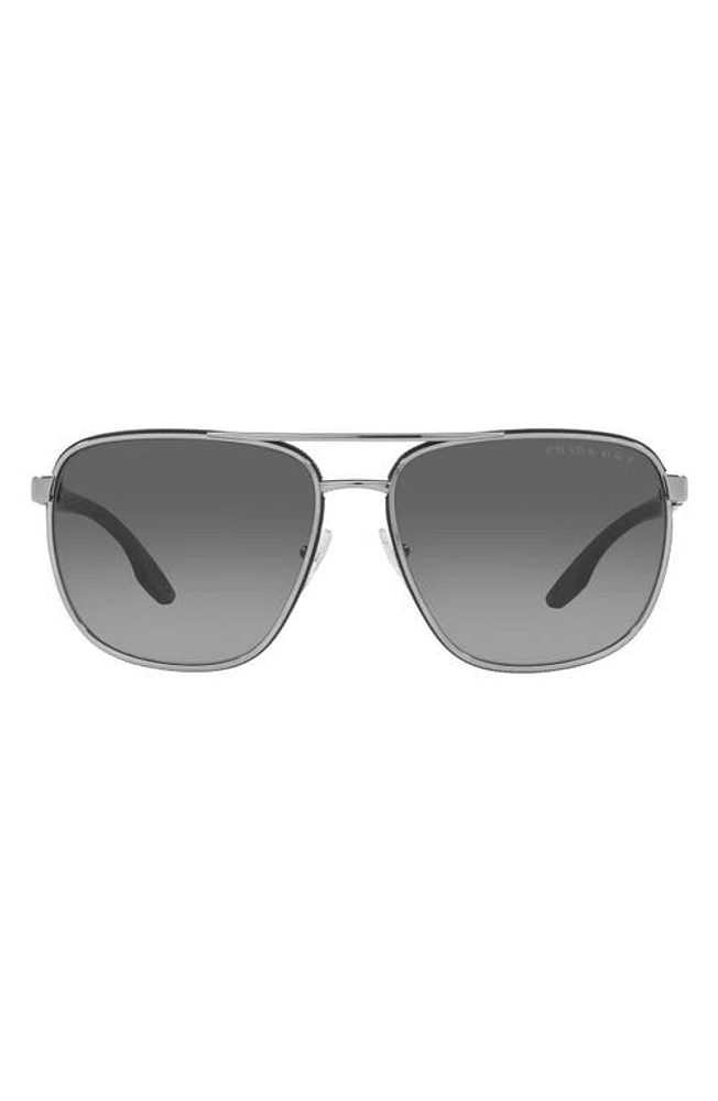 Prada Linea Rossa 62mm Oversize Square Sunglasses in Gunmetal at Nordstrom