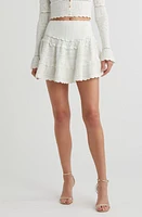 LoveShackFancy Colella Knit Miniskirt White at Nordstrom,