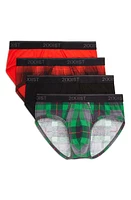 2(x)ist 4-Pack No-Show Stretch Briefs in Endagnered Tartan Plaid Black at Nordstrom, Size Small