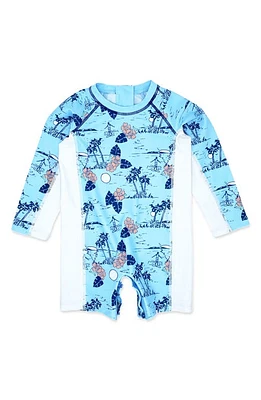 Feather 4 Arrow Shorebreak Long Sleeve One-Piece Swimsuit in Crystal Blue at Nordstrom, Size 6M