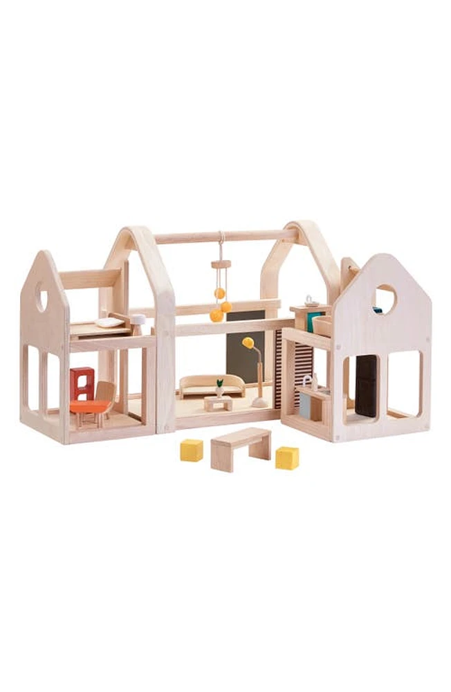 PlanToys Plan Toys Slide N Go Dollhouse in Brown at Nordstrom