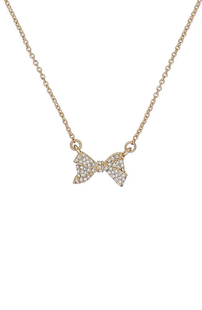 Ted Baker London Barsie Crystal Bow Pendant Necklace in Gold Tone/Clear Crystal at Nordstrom