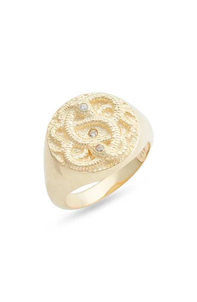 Argento Vivo Sterling Silver Signet Ring in Gold at Nordstrom, Size 6