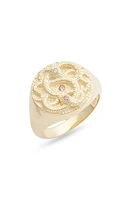 Argento Vivo Sterling Silver Signet Ring in Gold at Nordstrom, Size 6