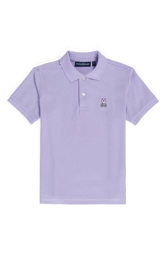 Psycho Bunny Kids' Cotton Piqué Polo Digital Lavender at