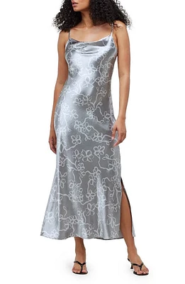 Madewell Metallic Floral Midi Slipdress Dusk Grey at Nordstrom,