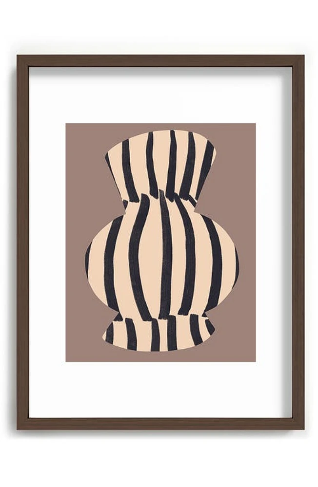 Deny Designs Earth Tone Modern Vase Framed Art Print in Beige at Nordstrom