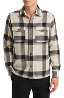 Les Deux Lennon Check Cotton Blend Shirt Jacket in Dusty Teak/Black at Nordstrom, Size Medium