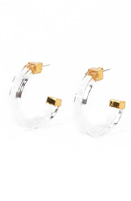 Petit Moments Clear Hoop Earrings in Gold at Nordstrom