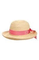 Helen Kaminski Newport Raffia Straw Hat in Natural/Hot Pink at Nordstrom, Size Medium