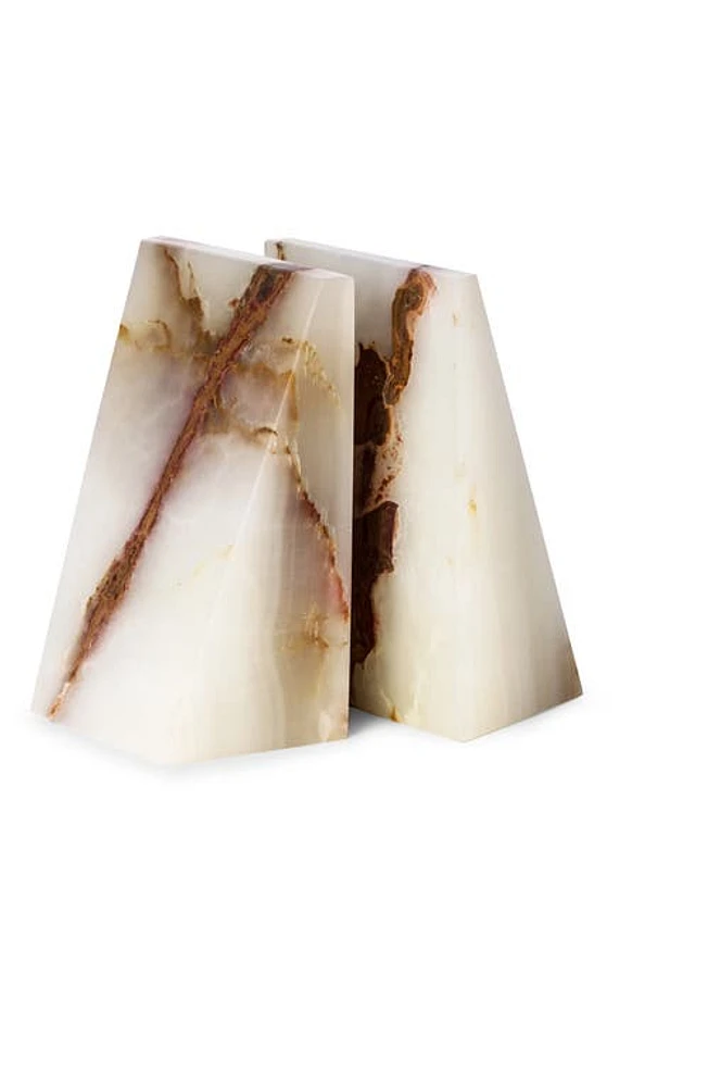 Bey-Berk Onyx Solid Marble Wedge Bookends in Brown at Nordstrom