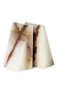 Bey-Berk Onyx Solid Marble Wedge Bookends in Brown at Nordstrom