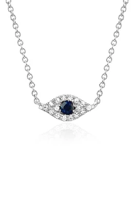 EF Collection Diamond & Sapphire Evil Eye Choker Necklace in 14K White Gold at Nordstrom