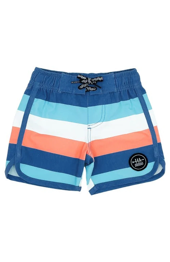 Feather 4 Arrow Coastal Stripe Board Shorts Blue Multi at Nordstrom, M