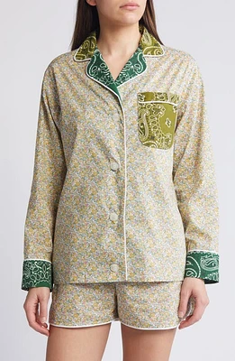 CALL IT BY YOUR NAME x Liberty London Mixed Print Pajama Shirt Bronze /Vert Week End at Nordstrom,