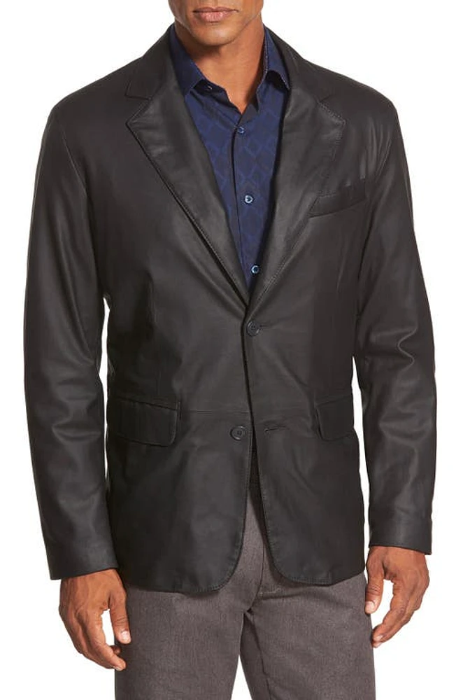 Remy Leather 'Lite' Button Blazer in Peat/Rustic at Nordstrom, Size 48R