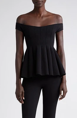 Altuzarra Simone Off the Shoulder Peplum Top Black at Nordstrom,