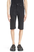 Balenciaga Slim Fit Distressed Denim Cutoff Shorts Pitch Black at Nordstrom,