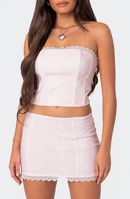 EDIKTED Sylvie Tie Dye Corset Top Pink at Nordstrom,