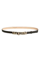 Alexander McQueen Debossed Logo Buckle Leather Belt 1000-Black at Nordstrom, Eu