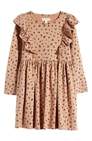 Tucker + Tate Kids' Ruffle Long Sleeve Fit & Flare Dress Tan Tawny Mini Leopard at Nordstrom,