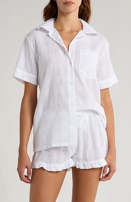 Papinelle Ivy Frill Cotton Short Pajamas White at Nordstrom,