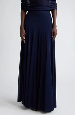 Brandon Maxwell Lucy Sheer Maxi Skirt Navy at Nordstrom,