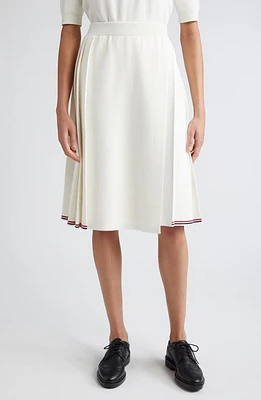 Thom Browne Pleat Back Cotton Sweater Skirt White at Nordstrom, Us