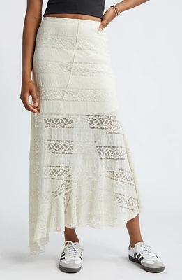 BP. Asymmetric Lace Midi Skirt Ivory Dove at Nordstrom,