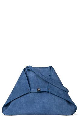 Akris Medium AI Leather Convertible Shoulder Tote in Indigo at Nordstrom