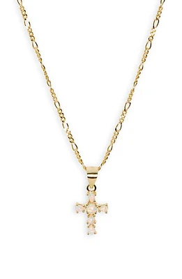 Argento Vivo Sterling Silver Opal Cross Pendant Necklace in Gold at Nordstrom