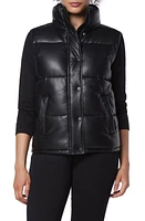 Marc New York Performance Faux Leather Puffer Vest Black at Nordstrom,