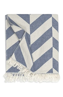 Matouk Paros Chevron Stripe Beach Towel in Marine at Nordstrom