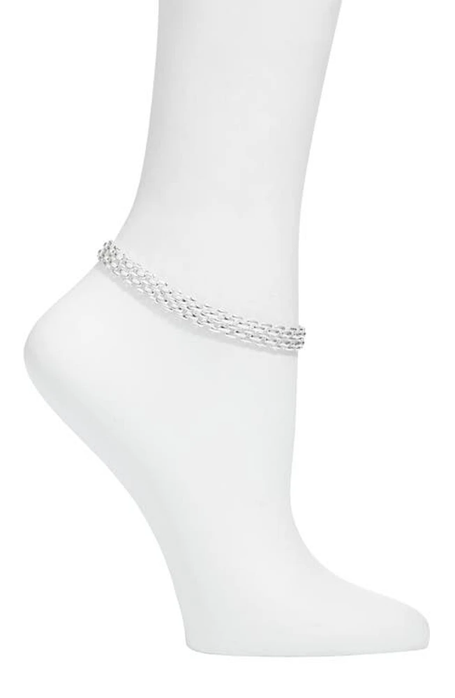 Jenny Bird Francis Mesh Chain Anklet in Silver at Nordstrom