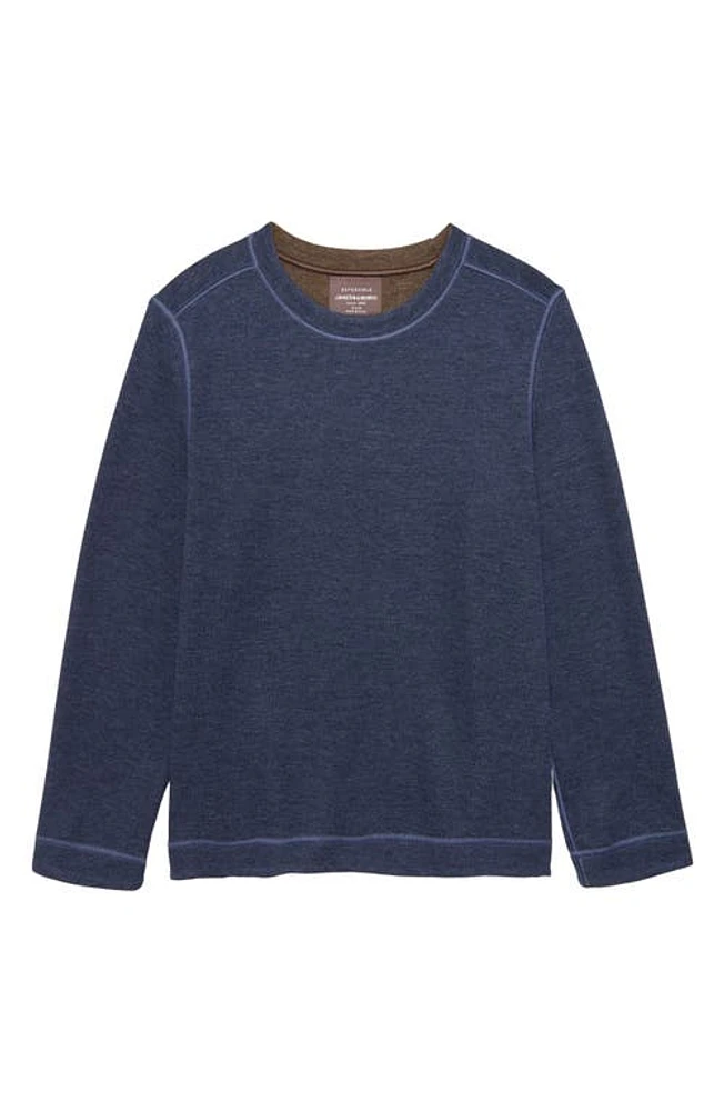 Johnston & Murphy Kids' Reversible Cotton Blend Sweatshirt Navy/Brown at