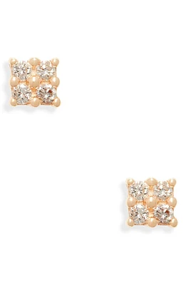 Dana Rebecca Designs Mini Diamond Square Stud Earrings in Gold at Nordstrom