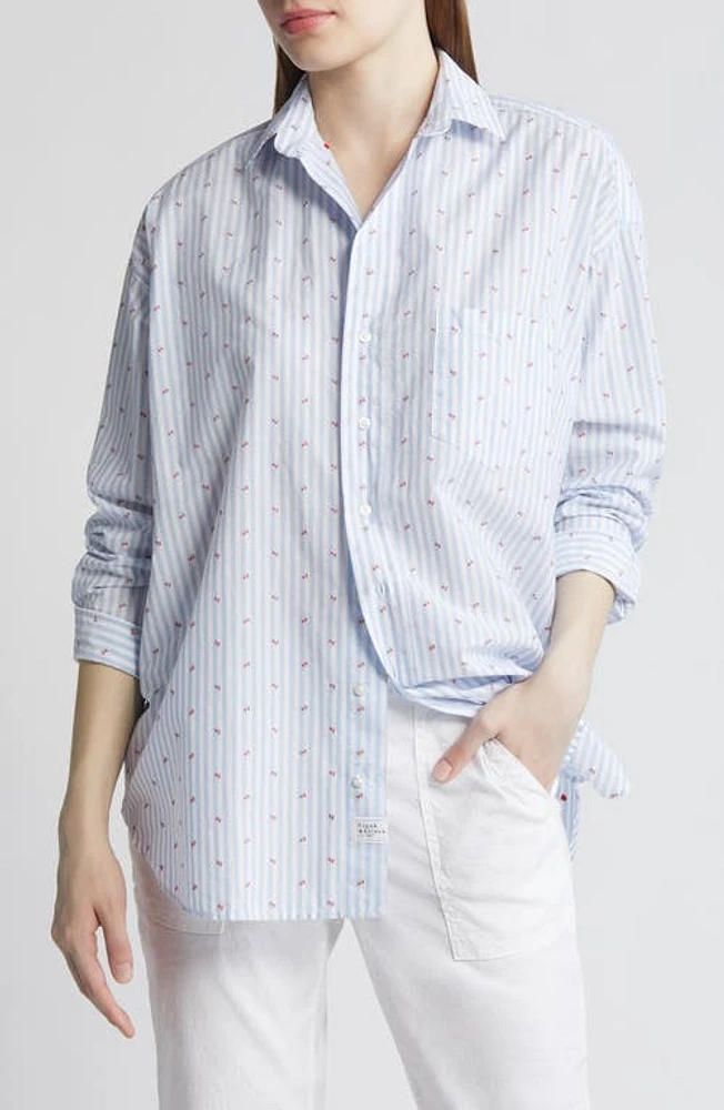 Frank & Eileen Shirley Anchor Stripe Oversize Tunic Button-Up Shirt Horizontal W/Anchor at Nordstrom,