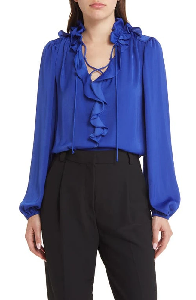 KOBI HALPERIN Gabby Long Sleeve Hammered Satin Blouse at Nordstrom,