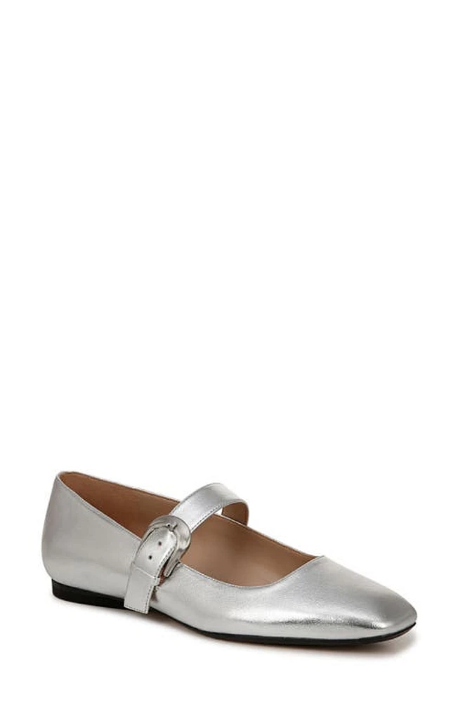 27 EDIT Naturalizer Carter Mary Jane Flat - Wide Width Available Silver Leather at