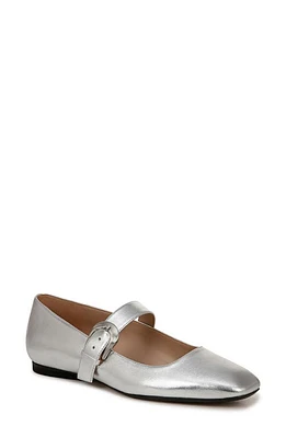 27 EDIT Naturalizer Carter Mary Jane Flat - Wide Width Available Silver Leather at