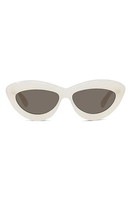 Loewe Curvy 54mm Cat Eye Sunglasses in Ivory /Brown at Nordstrom