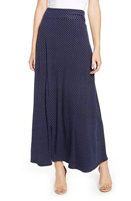 Loveappella Roll Top Maxi Skirt in Navy/Ivory at Nordstrom, Size X-Small