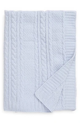 Nordstrom Cable Knit Baby Blanket in Blue Feather at Nordstrom