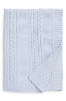 Nordstrom Cable Knit Baby Blanket in Blue Feather at Nordstrom