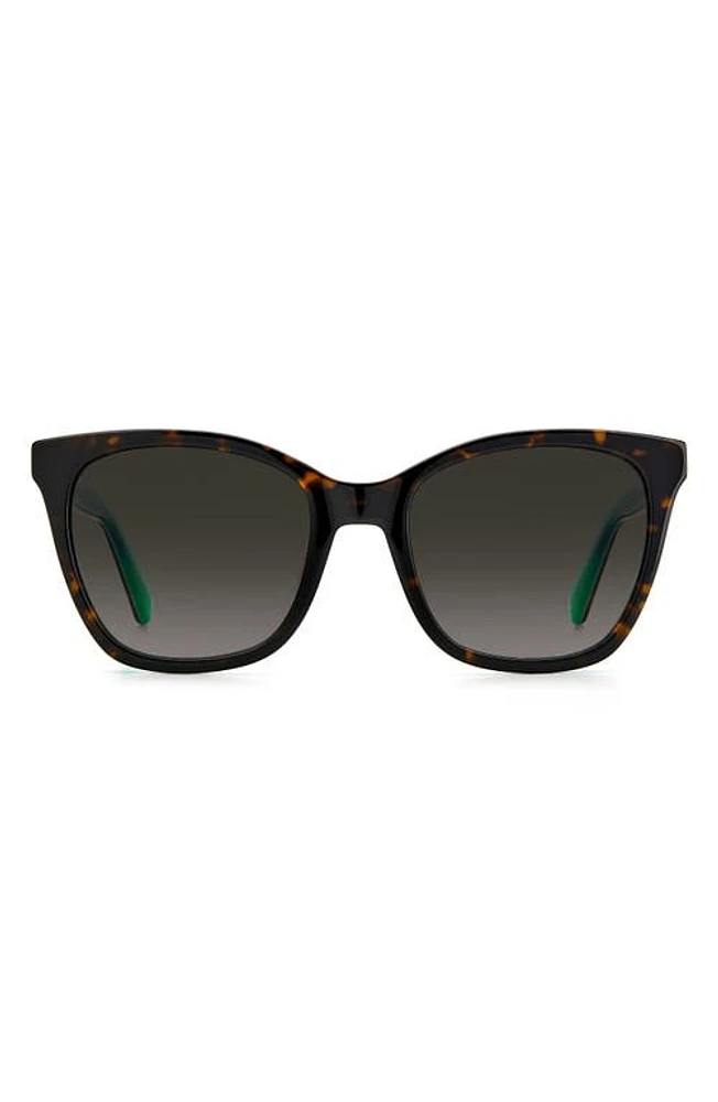 Kate Spade New York desis 55mm cat eye sunglasses in Havana Green /Brown Gradient at Nordstrom