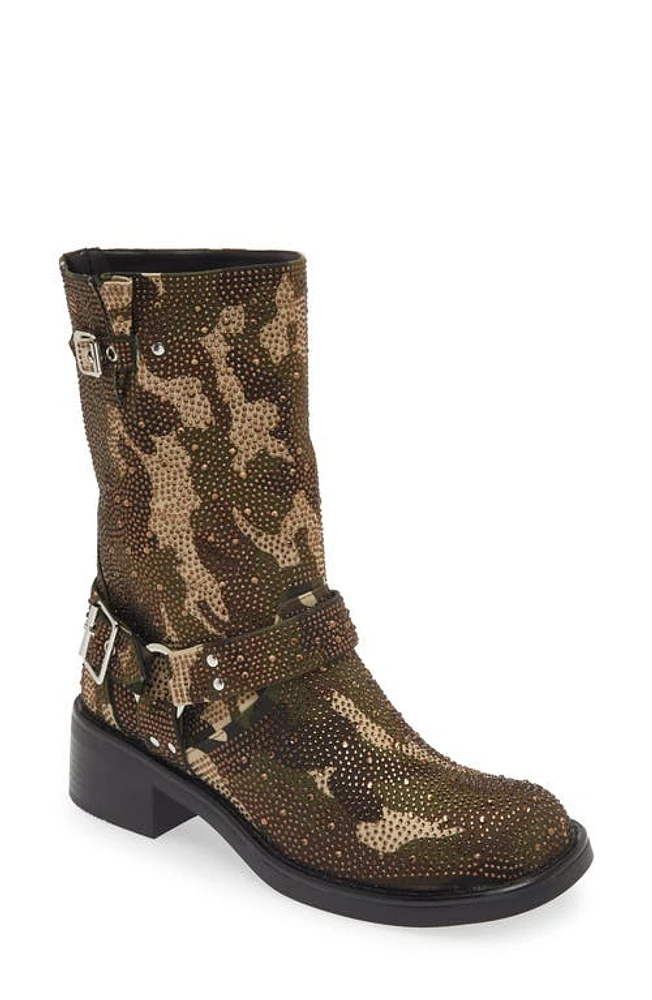 AZALEA WANG Rowena Moto Boot Green at Nordstrom,