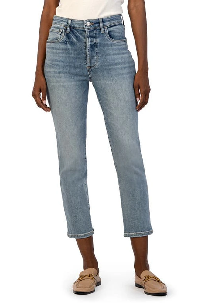 KUT from the Kloth Elizabeth High Waist Crop Straight Leg Jeans Supported at Nordstrom,