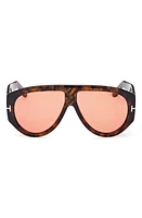 TOM FORD Bronson 60mm Polarized Pilot Sunglasses in Dark Havana /Bordeaux at Nordstrom