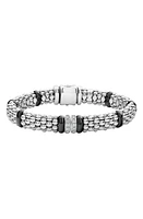 LAGOS Black Caviar Diamond 2-Link Bracelet in Silver/Black Ceramic/Diamond at Nordstrom