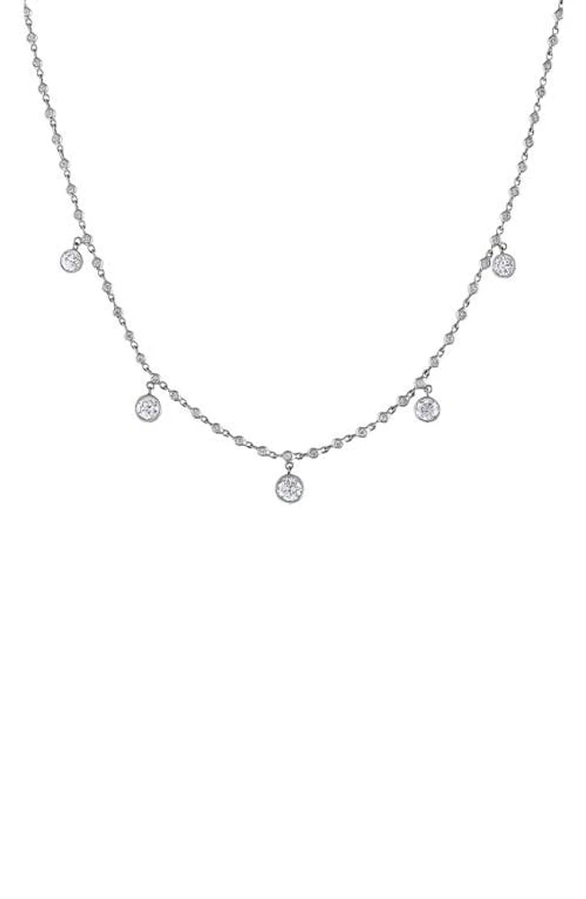 Mindi Mond Bezel Diamond Charm Necklace in 18K White Gold at Nordstrom, Size 8.5 Us